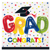 Letter Balloon Grad Paper Luncheon Napkins 16 Per Package